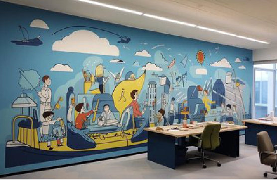 都安办公室墙绘的特点。
