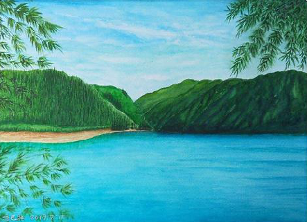 都安在墙绘中，如何绘画绿水青山？