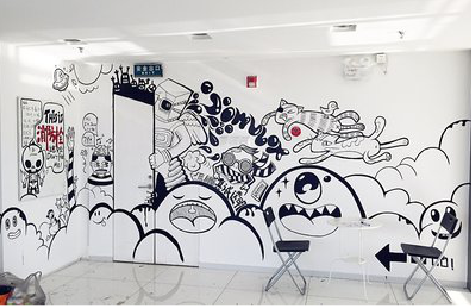 都安手绘墙并非传统涂鸦。